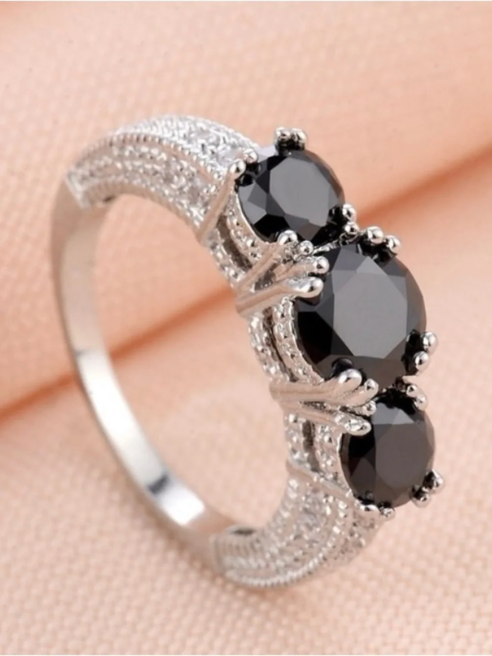 Sterling Silver Black Onyx Ring Size 5
